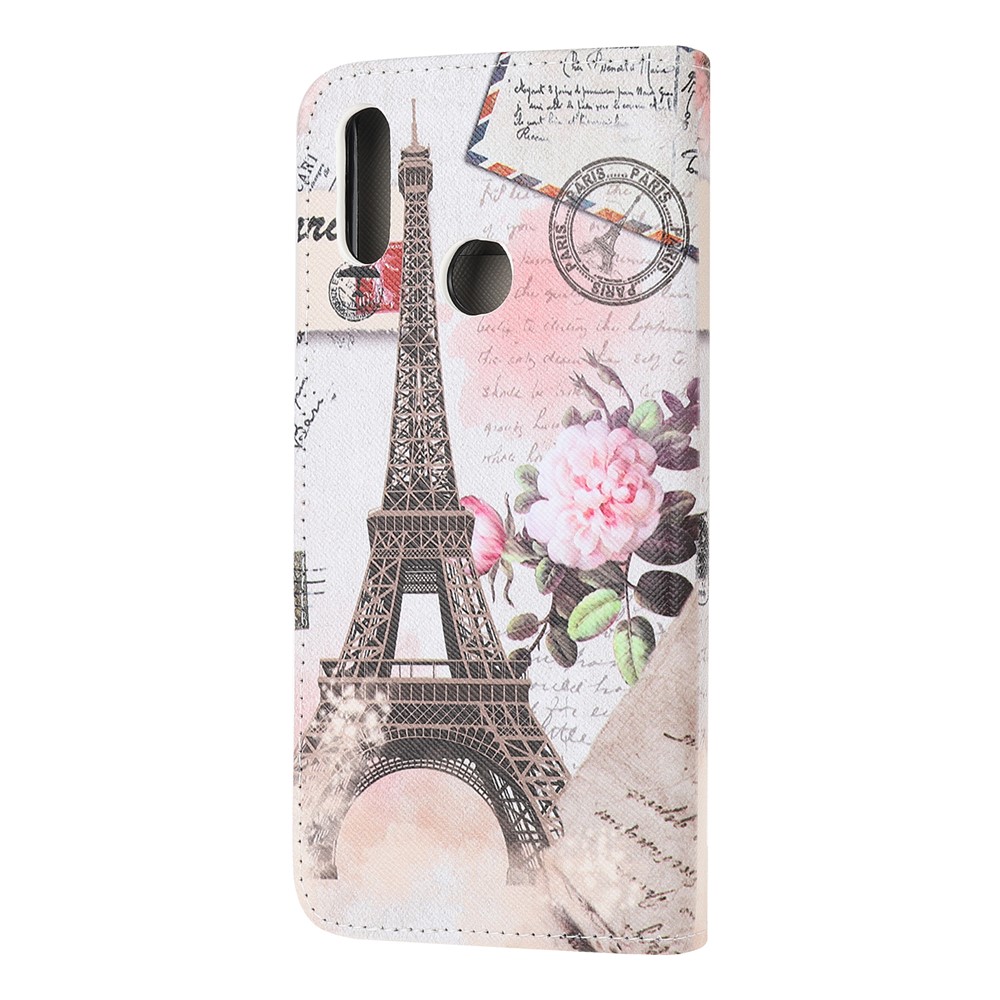 Pattern Printing Willet Flip Cover Telephip Cover Para Samsung Galaxy A10s - Torre Eiffel