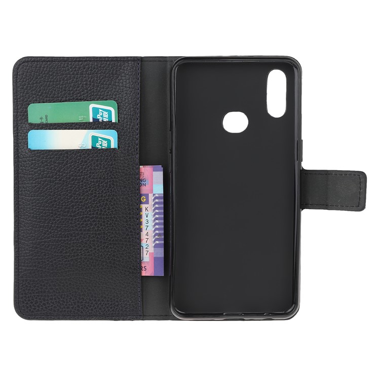 Litchi Skin PU Leather Wallet Case with Stand for Samsung Galaxy A10s-9