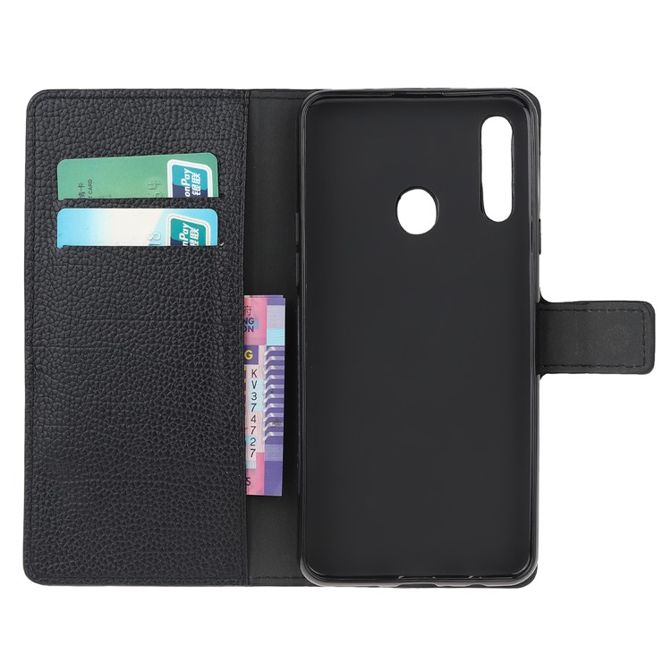 Litchi Texture Leather Wallet Stand Case Phone Covering for Samsung Galaxy A20s-8