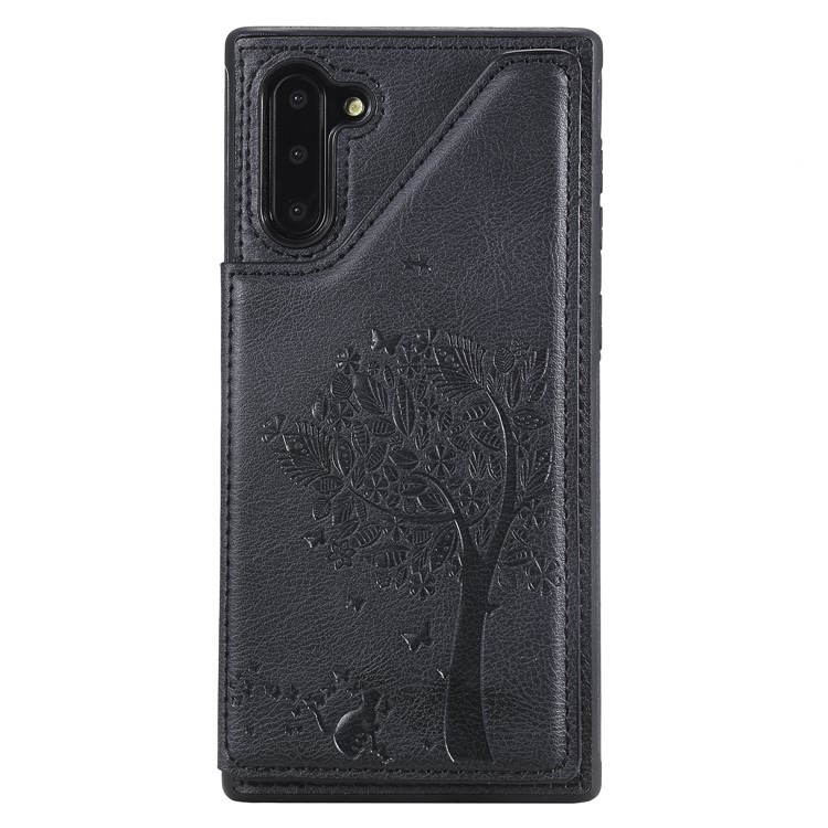 Imprinted Cat Tree Leather + TPU Case with Card Slot Phone Cover for Samsung Galaxy Note 10/Note 10 5G - Black-14