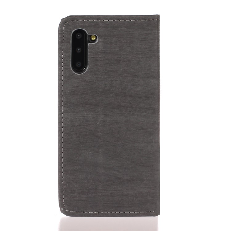 Wood Texture Auto-absorbed Flip Leather Stand Case with Card Slots for Samsung Galaxy Note 10/Note 10 5G - Grey-2