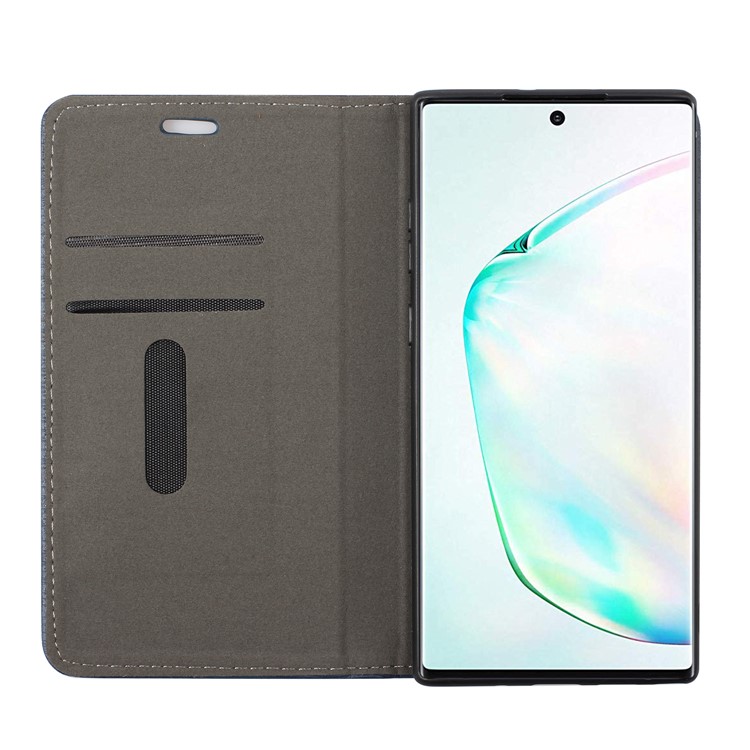 Wood Texture Auto-absorbed Flip Leather Stand Case with Card Slots for Samsung Galaxy Note 10/Note 10 5G - Grey-6