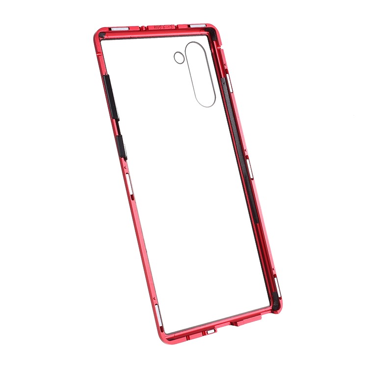 Detachable 2-in-1 Metal Frame + Glass Back Phone Case Covering for Samsung Galaxy Note 10 Plus/Note 10 Plus 5G - Rose-2