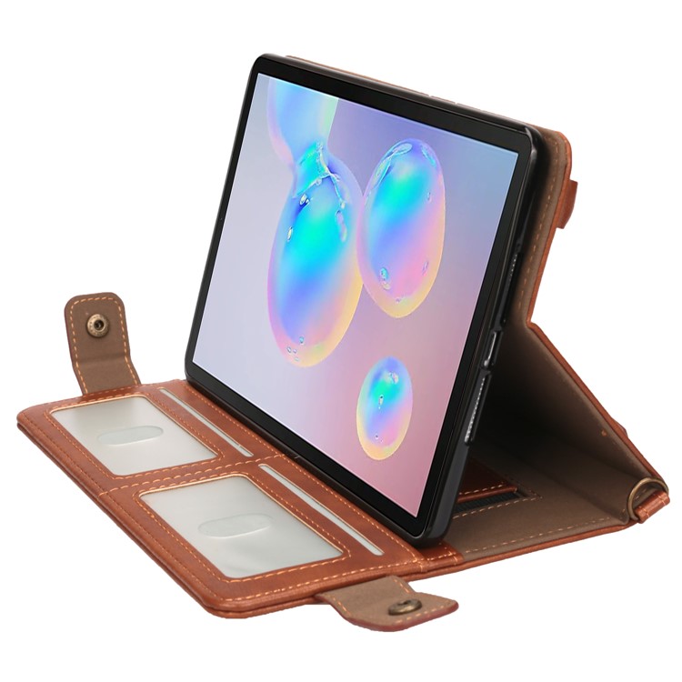 Envelop Shape Leather Tablet Casing with Pen Slot for Samsung Galaxy Tab S6 SM-T860 (Wi-Fi)/SM-T865 (LTE) - Coffee-6
