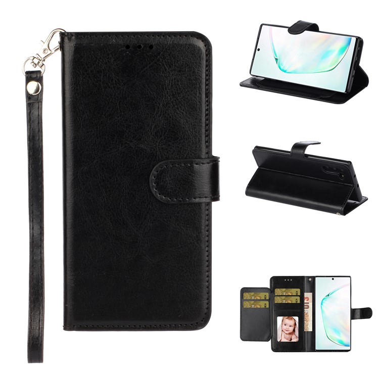 5 Card Slots Wallet Leather Phone Casing Cover for Samsung Galaxy Note 10 / Note 10 5G - Black-1