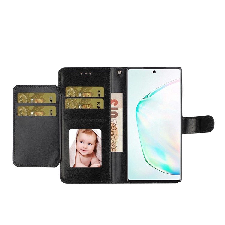 5 Card Slots Wallet Leather Phone Casing Cover for Samsung Galaxy Note 10 / Note 10 5G - Black-5