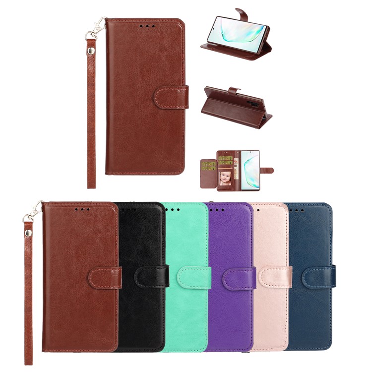 For Samsung Galaxy Note 10 Plus / Note 10 Plus 5G Crazy Horse Skin 5 Card Slots Leather Shell - Black-6