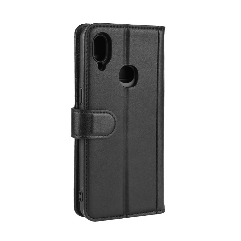 Split Leather Phone Case Shell for Samsung Galaxy A10s - Black-7