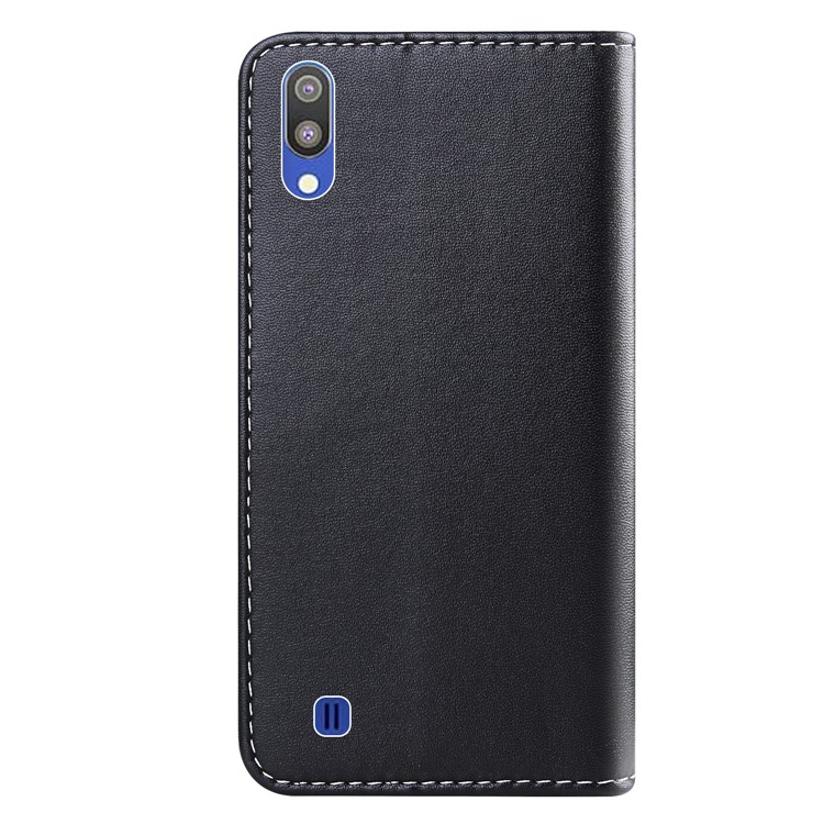 Tricolor Splicing PU Leather Stand Phone Wallet Case for Samsung Galaxy A10 - Black/White/Grey-3