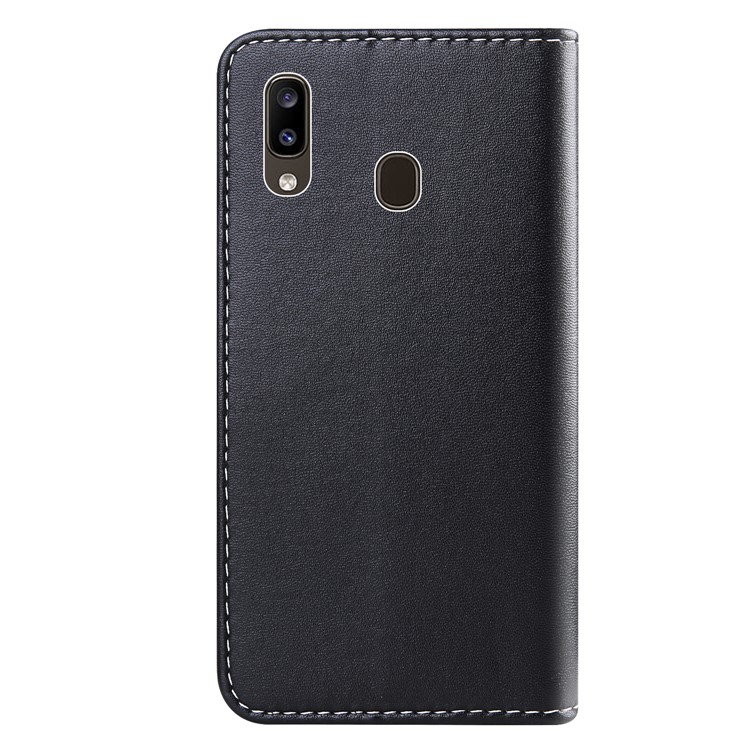 Tricolor PU Leather Wallet Stand Phone Case for Samsung Galaxy A30 - Black/White/Grey-3