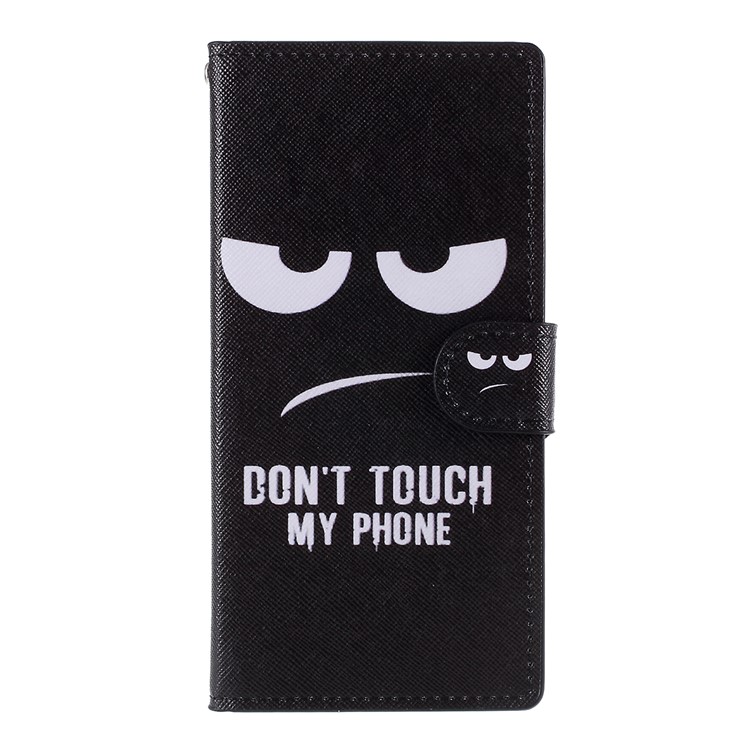Pattern Printing Leather Stand Wallet Phone Shell for Samsung Galaxy Note 10/Note 10 5G - Don't Touch My Phone-11