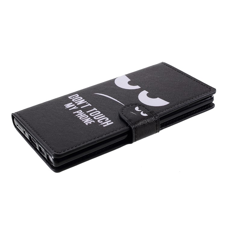 Pattern Printing Leather Stand Wallet Phone Shell for Samsung Galaxy Note 10/Note 10 5G - Don't Touch My Phone-4