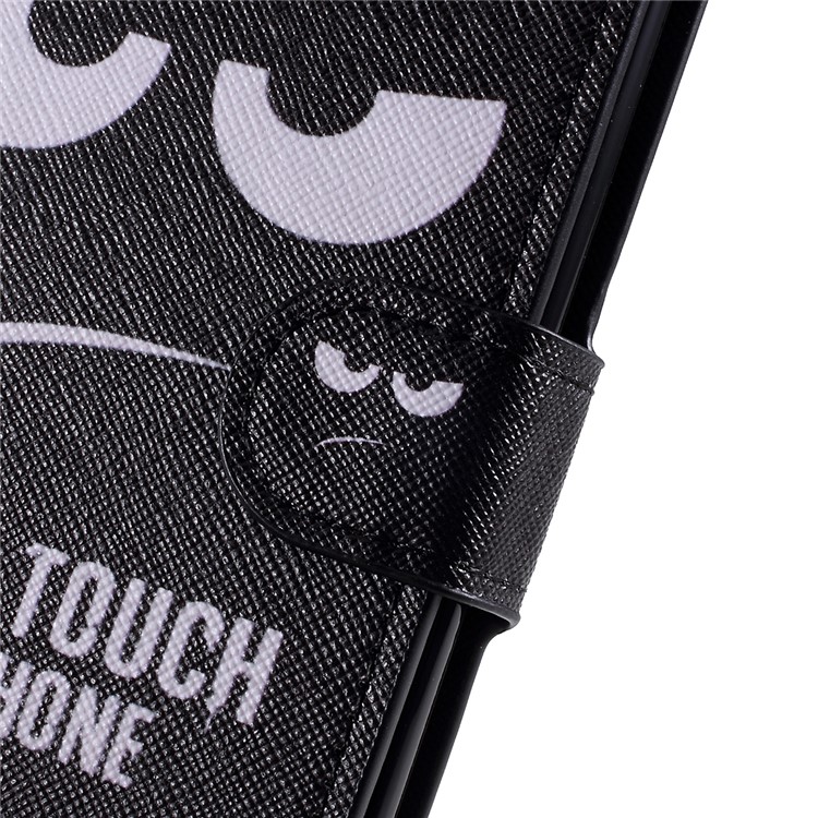 Pattern Printing Leather Stand Wallet Phone Shell for Samsung Galaxy Note 10/Note 10 5G - Don't Touch My Phone-7