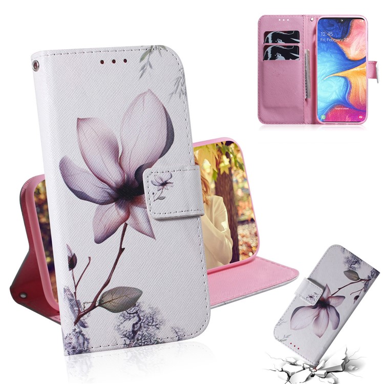 Pattern Printing Leather Wallet Case for Samsung Galaxy M30s - Beautiful Flowers-1