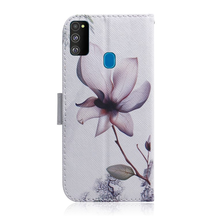 Pattern Printing Leather Wallet Case for Samsung Galaxy M30s - Beautiful Flowers-3