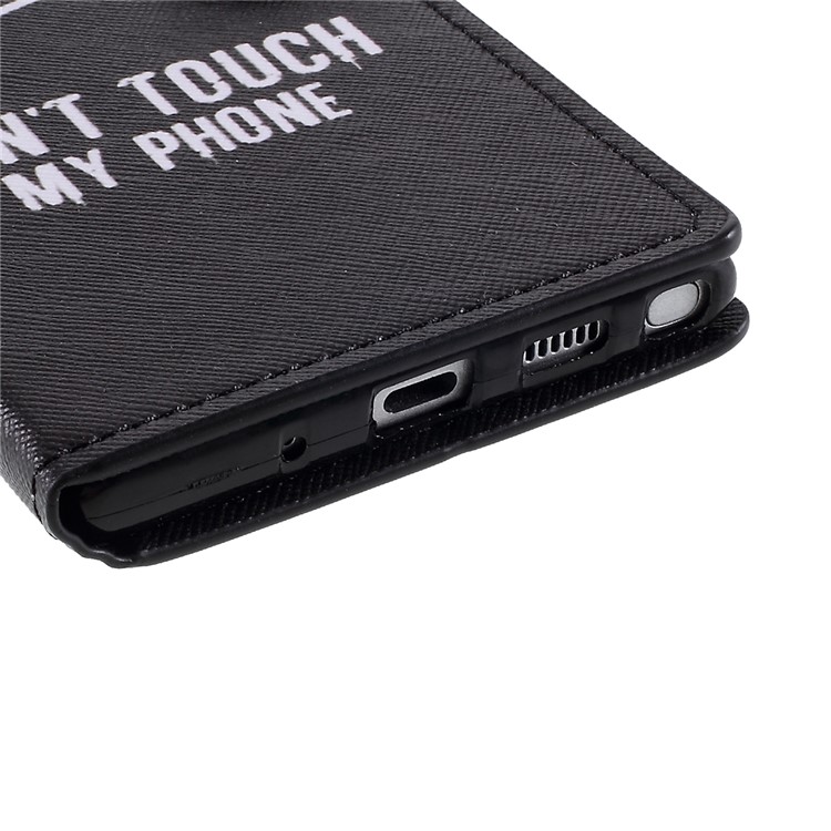 Pattern Printing Leather Stand Wallet Phone Cover for Samsung Galaxy Note 10 Plus/Note 10 Plus 5G - Don't Touch My Phone-6