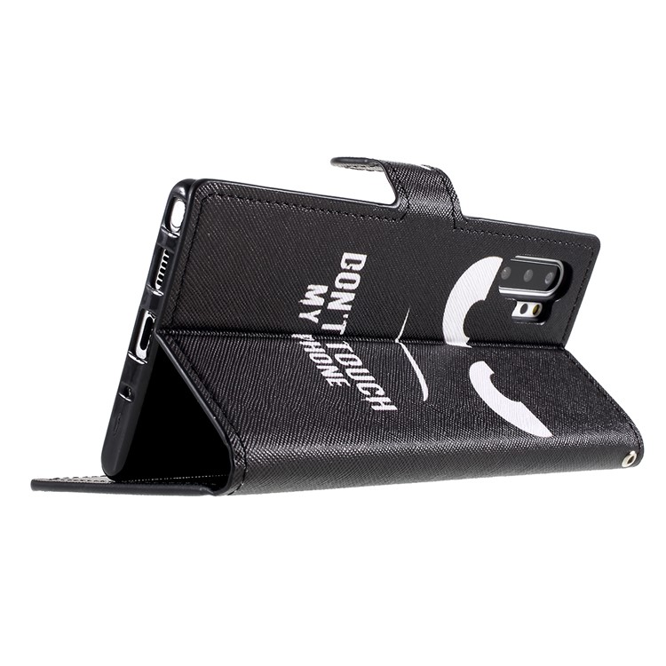 Pattern Printing Leather Stand Wallet Phone Cover for Samsung Galaxy Note 10 Plus/Note 10 Plus 5G - Don't Touch My Phone-8