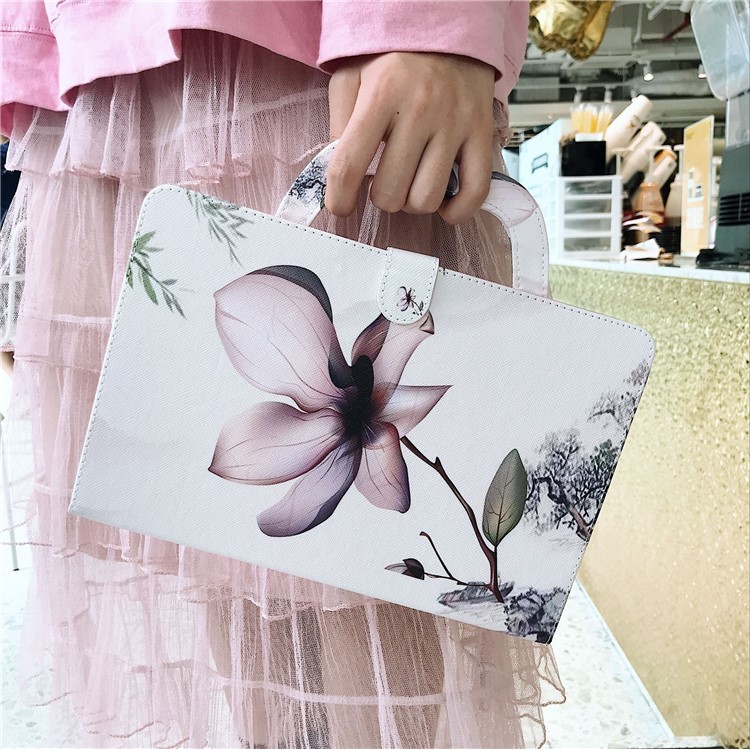 Portable Pattern Printing Wallet Flip Leather Tablet Casing for Samsung Galaxy Tab S6 SM-T860 (Wi-Fi)/SM-T865 (LTE) - Magnolia-10