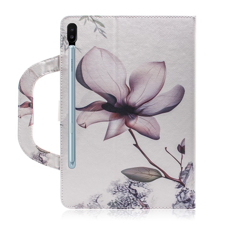 Portable Pattern Printing Wallet Flip Leather Tablet Casing for Samsung Galaxy Tab S6 SM-T860 (Wi-Fi)/SM-T865 (LTE) - Magnolia-3