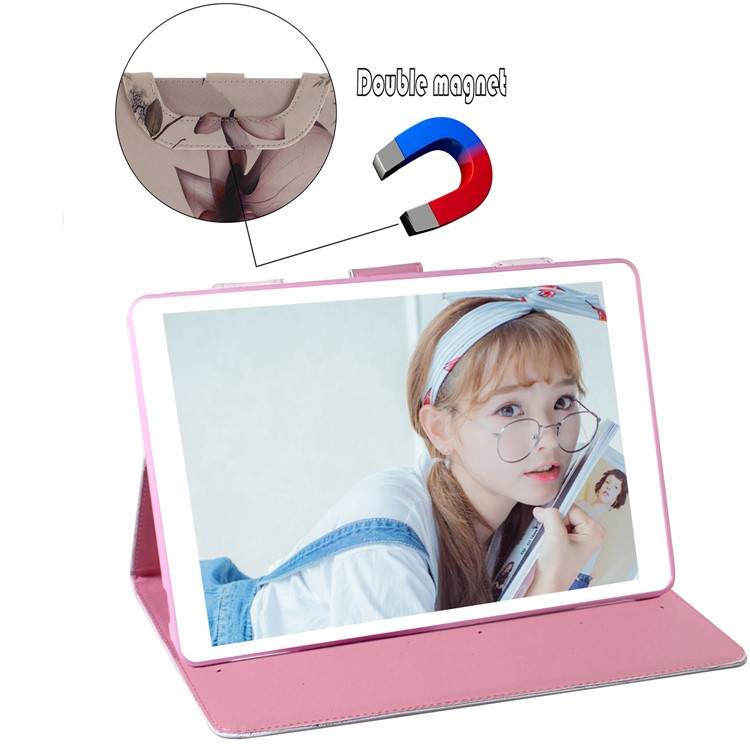 Portable Pattern Printing Wallet Flip Leather Tablet Casing for Samsung Galaxy Tab S6 SM-T860 (Wi-Fi)/SM-T865 (LTE) - Magnolia-7
