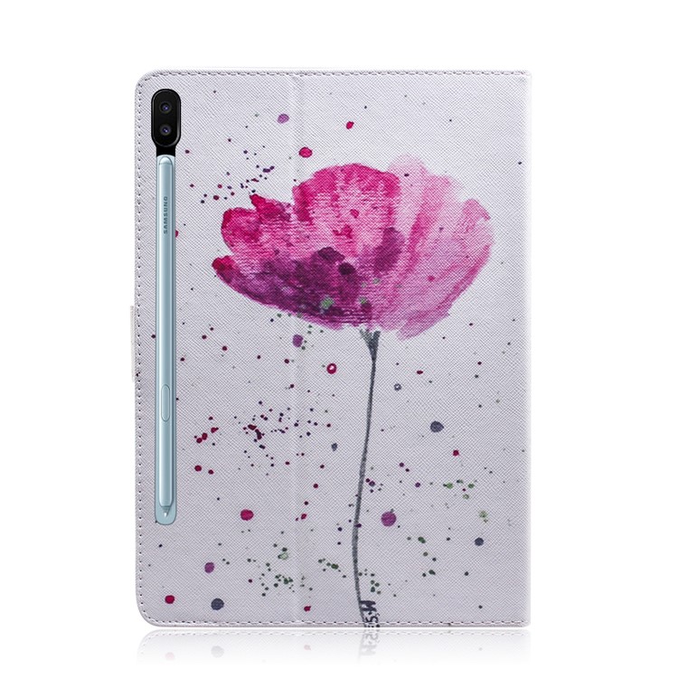 Portafoglio Stampa Tablet Motivo Shell Pelle Per Samsung Galaxy Tab S6 Sm-t860 (wi-fi) / Sm-t865 (lte) - Fiore-3