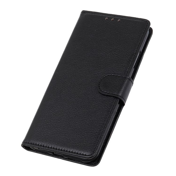 Litchi Skin Wallet Leather Cover Case for Samsung Galaxy M30s - Black-6