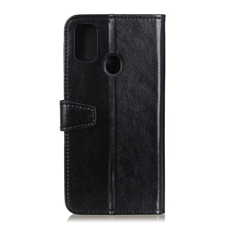 Crazy Horse Skin Leather Wallet Shell for Samsung Galaxy M30s - Black-10