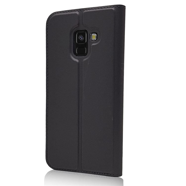 Magnetic Adsorption Leather Card Holder Phone Case for Samsung Galaxy A8 (2018) - Black-3