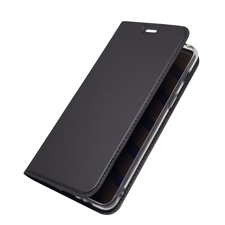 Capa De Telefone De Suporte De Cartão De Couro De Adsorção Magnética Para Samsung Galaxy A8 (2018) - Preto-8
