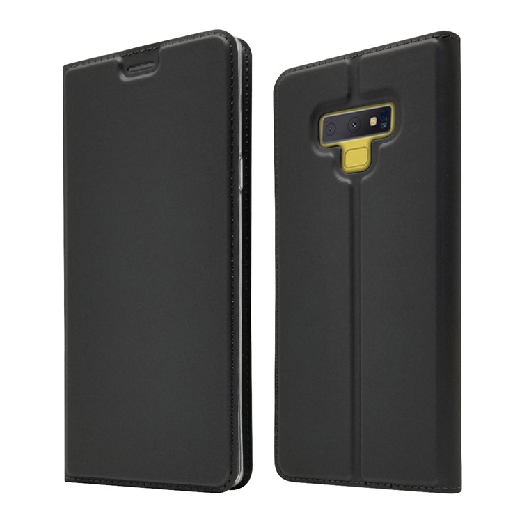 Magnetic Adsorption Leather Card Holder Phone Casing for Samsung Galaxy Note9 N960 - Black-1