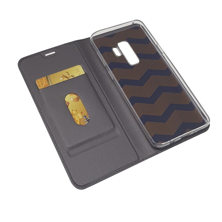 Magnetic Adsorption Leather Card Holder Phone Casing for Samsung Galaxy S9 Plus SM-G965 - Black-7