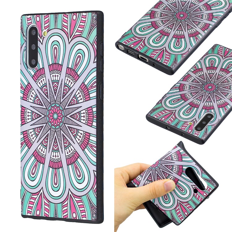Padrão De Impressão Em Relevo TPU Voltar Case Para Samsung Galaxy Note 10 5g / Nota 10 - Padrão Simétrico-1