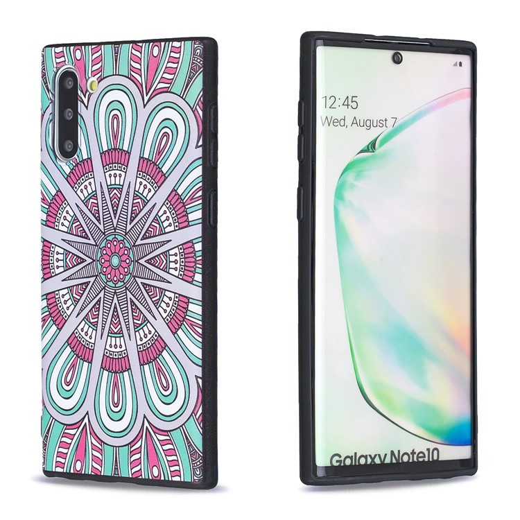 Padrão De Impressão Em Relevo TPU Voltar Case Para Samsung Galaxy Note 10 5g / Nota 10 - Padrão Simétrico-3
