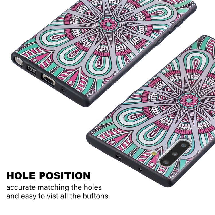Padrão De Impressão Em Relevo TPU Voltar Case Para Samsung Galaxy Note 10 5g / Nota 10 - Padrão Simétrico-4