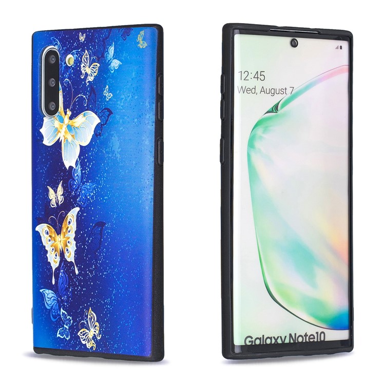Padrão De Impressão Em Relevo TPU Voltar Case Para Samsung Galaxy Note 10 5g / Nota 10 - Teste Padrão De Borboleta-3