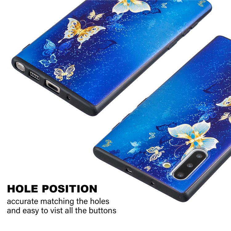 Padrão De Impressão Em Relevo TPU Voltar Case Para Samsung Galaxy Note 10 5g / Nota 10 - Teste Padrão De Borboleta-4