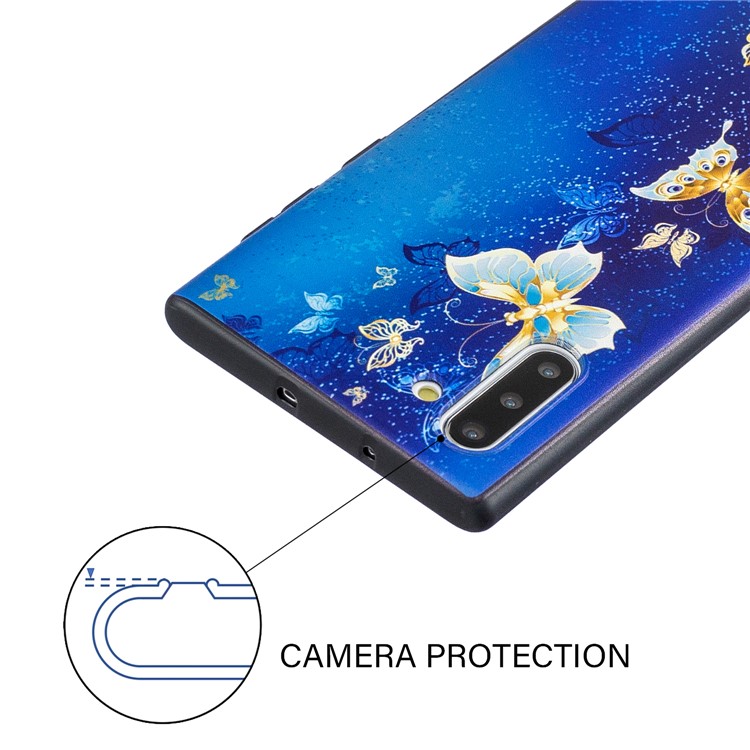 Padrão De Impressão Em Relevo TPU Voltar Case Para Samsung Galaxy Note 10 5g / Nota 10 - Teste Padrão De Borboleta-5