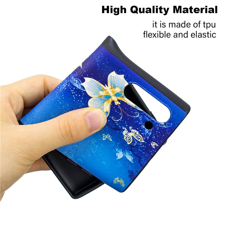 Padrão De Impressão Em Relevo TPU Voltar Case Para Samsung Galaxy Note 10 5g / Nota 10 - Teste Padrão De Borboleta-6