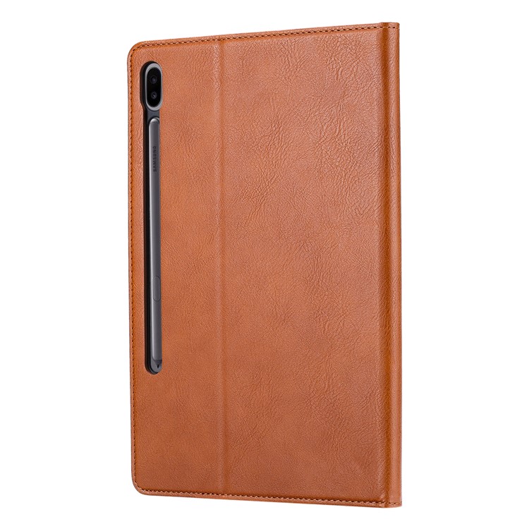 Auto-absorbed PU Leather Wallet Tablet Case with Stand for Samsung Galaxy Tab S6 T860 T865 - Brown-3