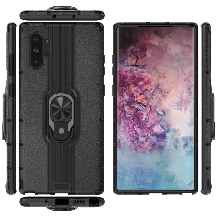 Detachable Ring Holder Kickstand PC TPU Hybrid Case for Samsung Galaxy Note 10 Plus 5G / Note 10 Plus - Black-11