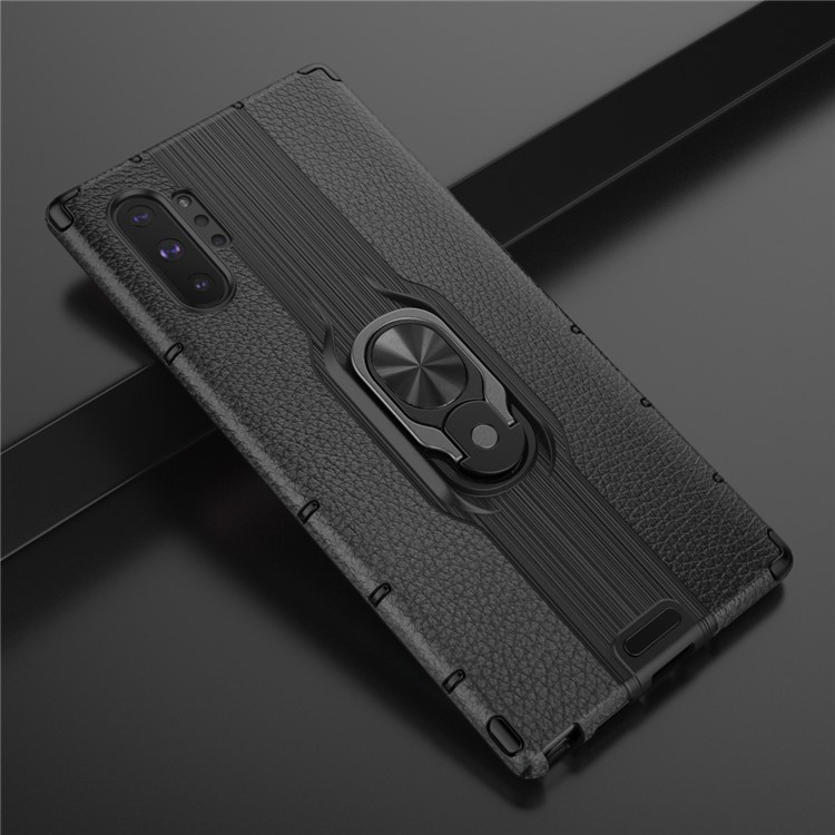 Detachable Ring Holder Kickstand PC TPU Hybrid Case for Samsung Galaxy Note 10 Plus 5G / Note 10 Plus - Black-12