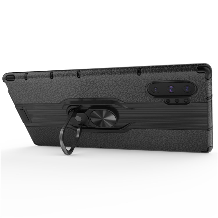 Detachable Ring Holder Kickstand PC TPU Hybrid Case for Samsung Galaxy Note 10 Plus 5G / Note 10 Plus - Black-5