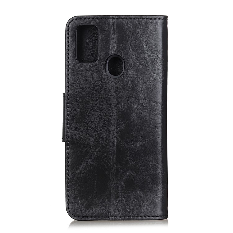 Crazy Horse Skin Leather Cell Cover for Samsung Galaxy M30s - Black-3