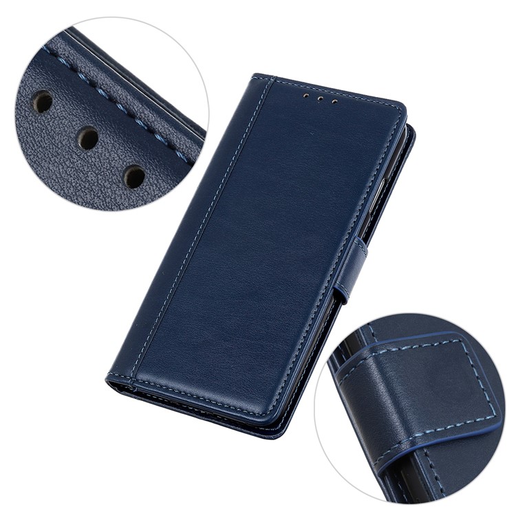 PU Leather Wallet Stand Shell Case Cover for Samsung Galaxy M30s - Blue-8