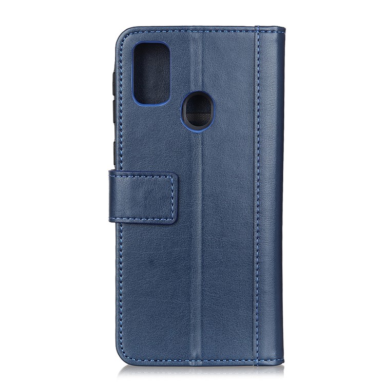 PU Leather Wallet Stand Shell Case Cover for Samsung Galaxy M30s - Blue-9