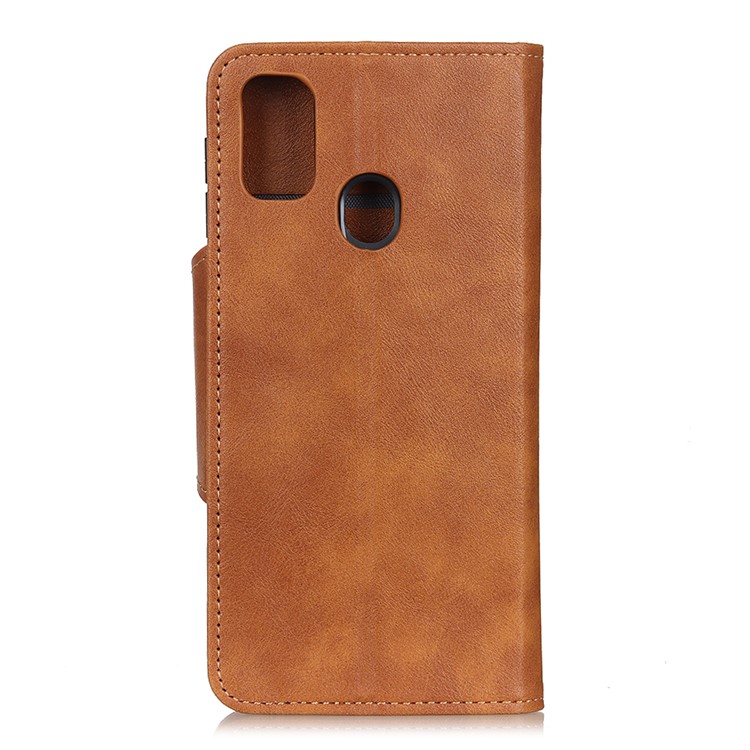 PU Leather Wallet Stand Mobile Cell Case Cover for Samsung Galaxy M30s - Brown-10