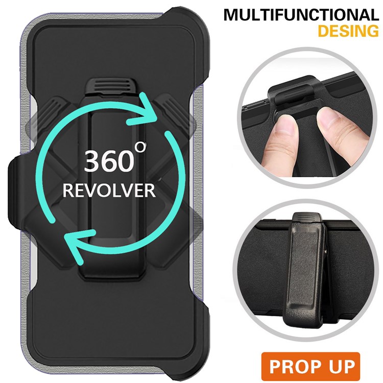 Shockproof Drop-proof PC + TPU Hybrid Case with Belt Clip for Samsung Galaxy Note 10 Plus 5G/Note 10 Plus - All Black-8