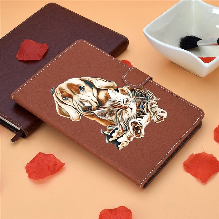 Pattern Printing Card Slots Flip Leather Cover with Pen Slot for Samsung Galaxy Tab A 10.1 (2019) SM-T510 (Wi-Fi)/SM-T515 (LTE) - Dog-2