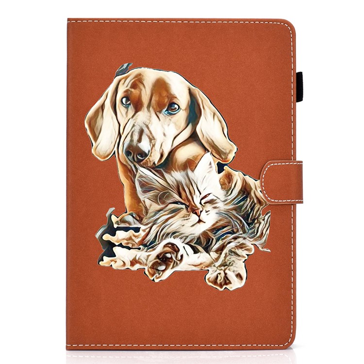 Pattern Printing Card Slots Flip Leather Cover with Pen Slot for Samsung Galaxy Tab A 10.1 (2019) SM-T510 (Wi-Fi)/SM-T515 (LTE) - Dog-3