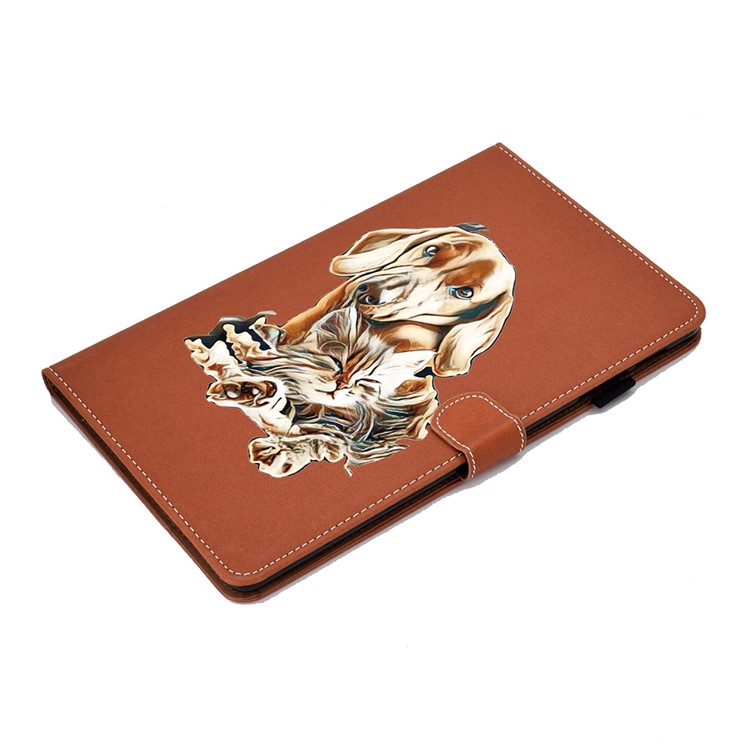 Pattern Printing Card Slots Flip Leather Cover with Pen Slot for Samsung Galaxy Tab A 10.1 (2019) SM-T510 (Wi-Fi)/SM-T515 (LTE) - Dog-4